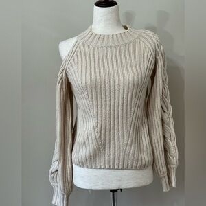 525 America Braided Sleeve Cold Shoulder Pullover Sweater Size XS​